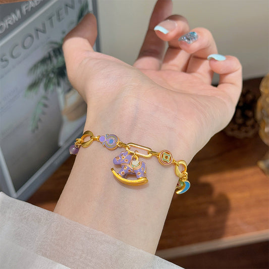 "Fairy Tale Overture" enamel pendant bracelet