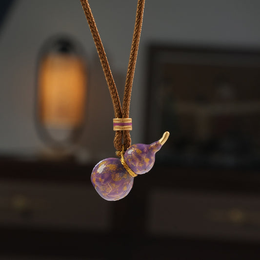 Fulu double collection - enamel colour gourd pendant necklace