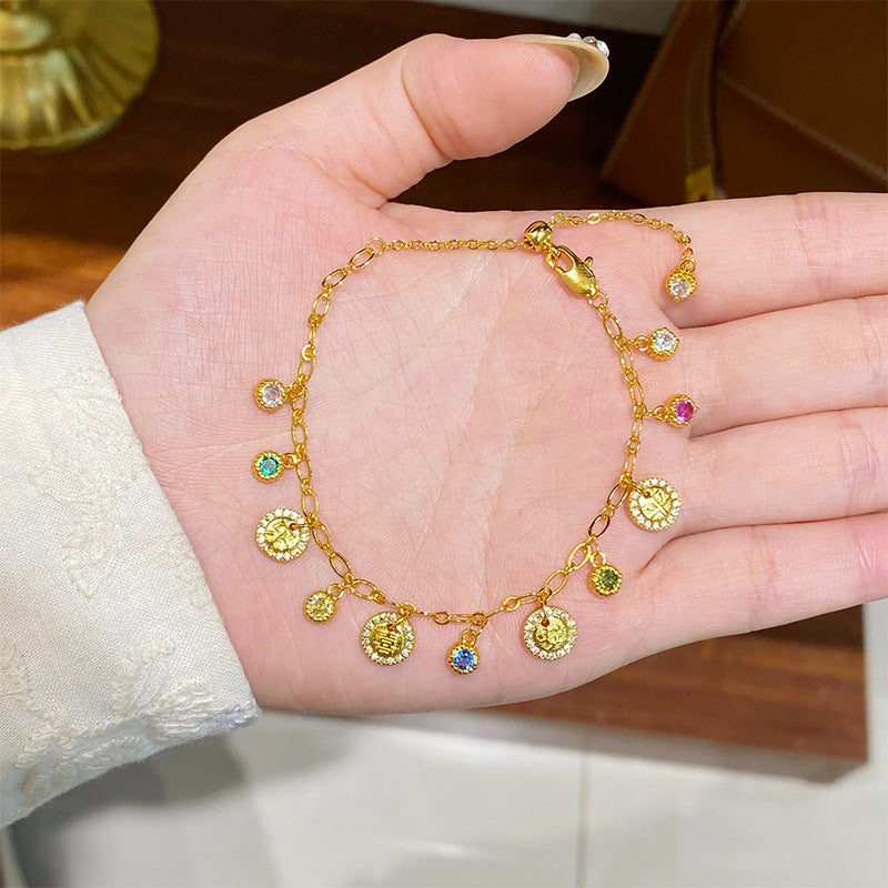 "Qiyun Mantang" colourful diamond necklace & bracelet set