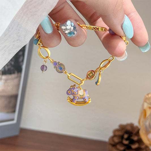 "Fairy Tale Overture" enamel pendant bracelet