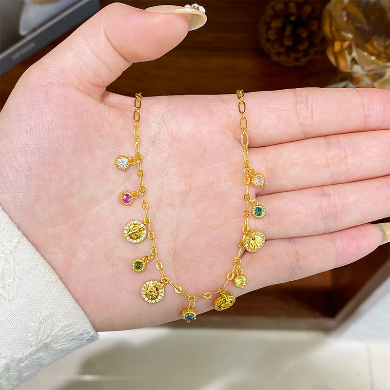 "Qiyun Mantang" colourful diamond necklace & bracelet set