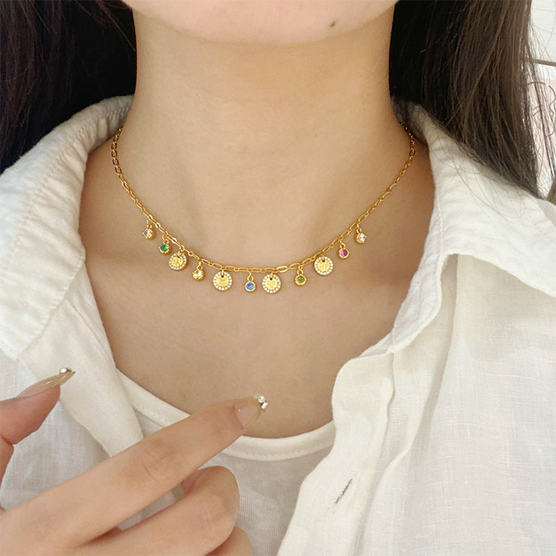 "Qiyun Mantang" colourful diamond necklace & bracelet set