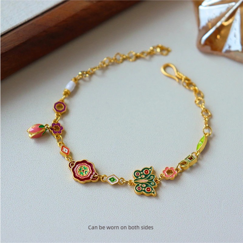 Flowers bloom in all seasons, all things have spirits, retro bracelet