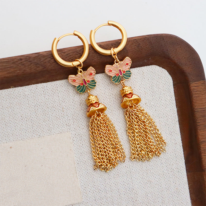 Break the cocoon into a butterfly - vintage tassel earrings
