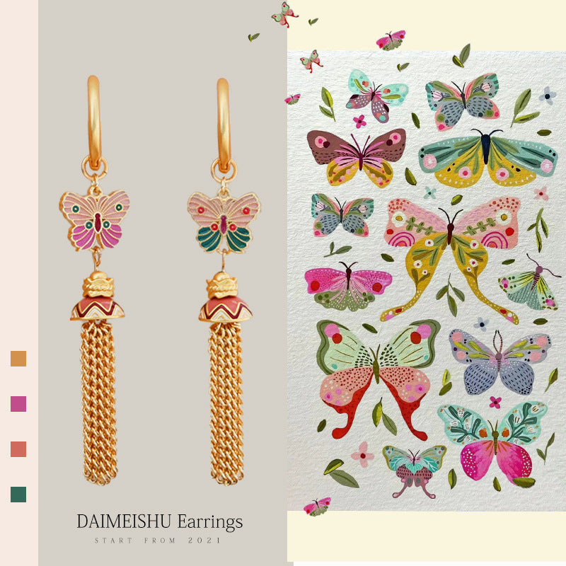 Break the cocoon into a butterfly - vintage tassel earrings