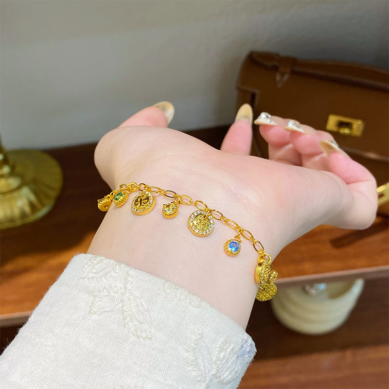 "Qiyun Mantang" colourful diamond necklace & bracelet set