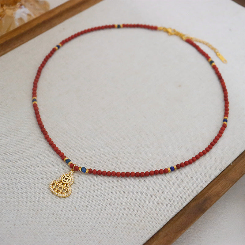"Fulu Hongyun" gourd collarbone necklace