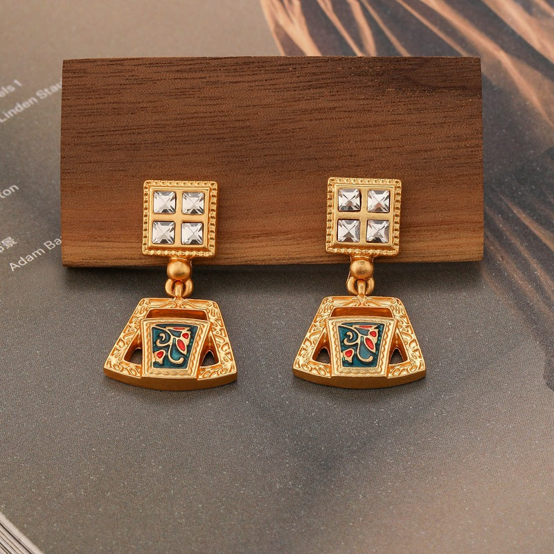 "Phantom of the Palace" vintage enamel earrings