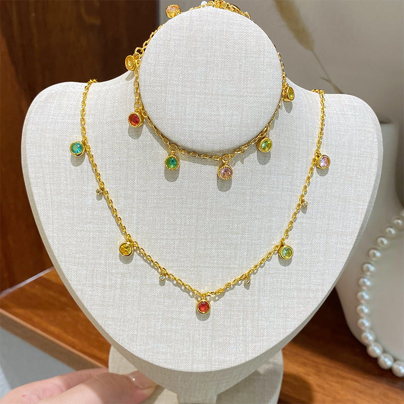 Time Rhythm - Rainbow Bracelet Necklace Set