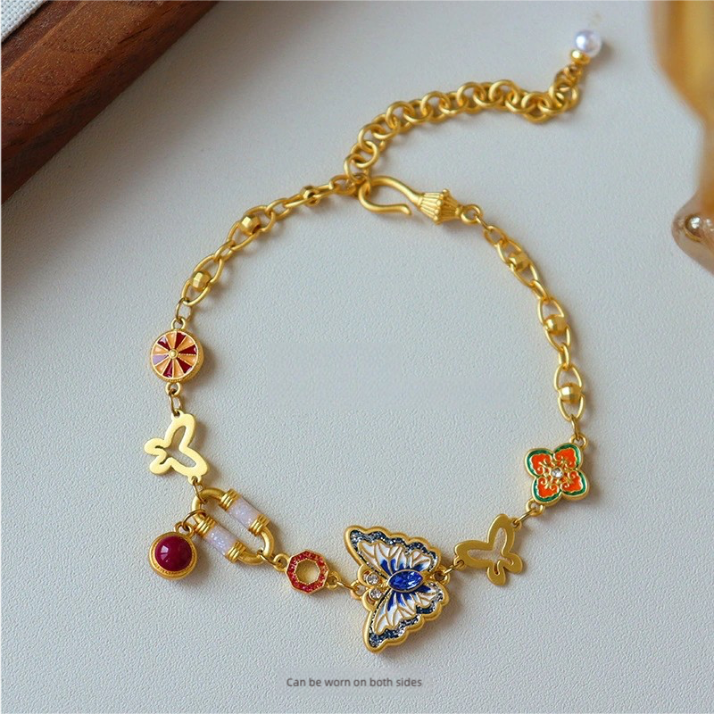 Flowers bloom in all seasons, all things have spirits, retro bracelet