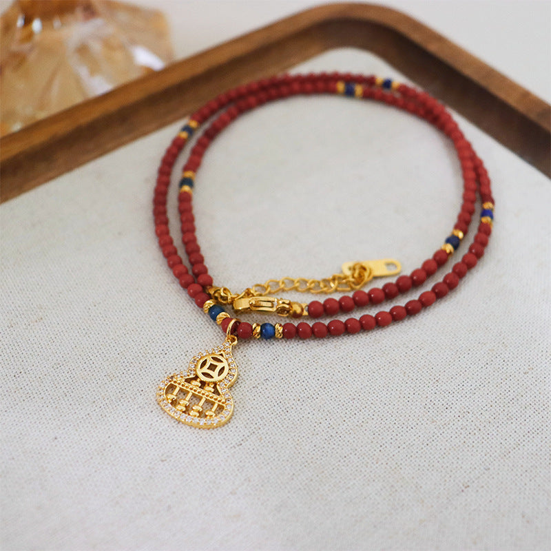 "Fulu Hongyun" gourd collarbone necklace