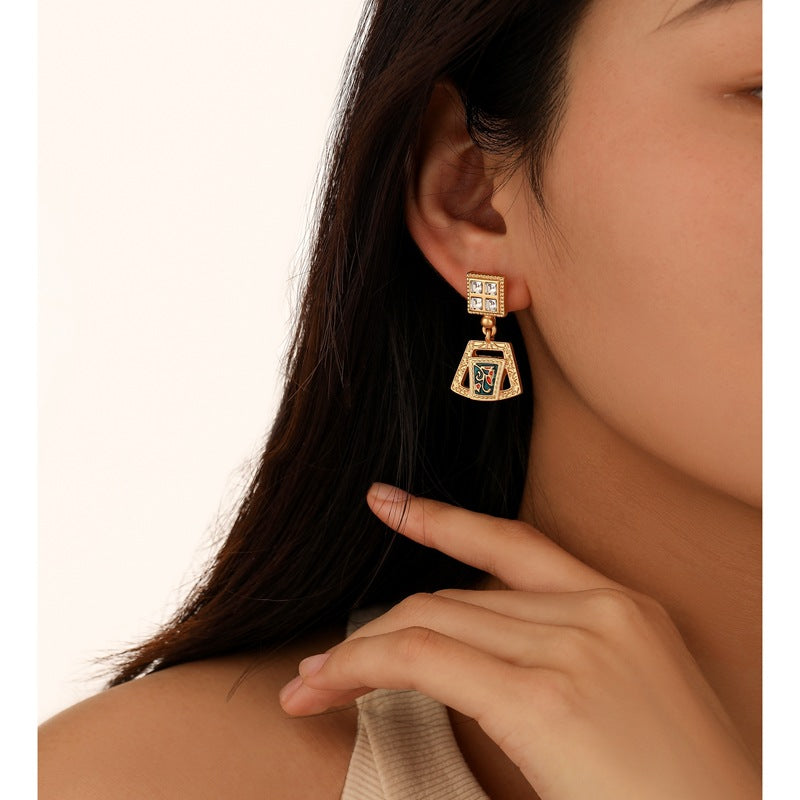 "Phantom of the Palace" vintage enamel earrings