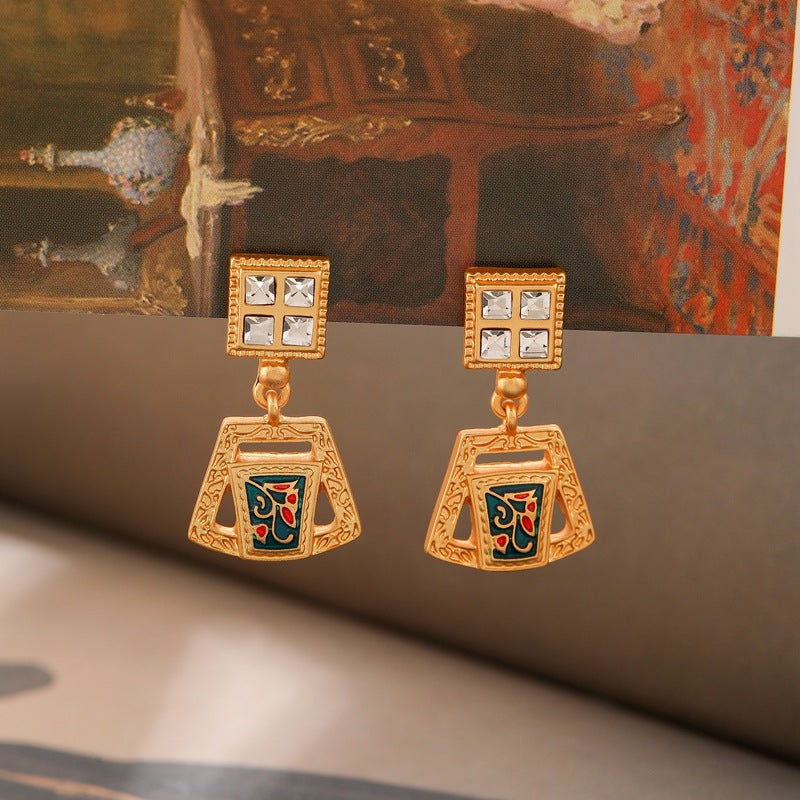 "Phantom of the Palace" vintage enamel earrings