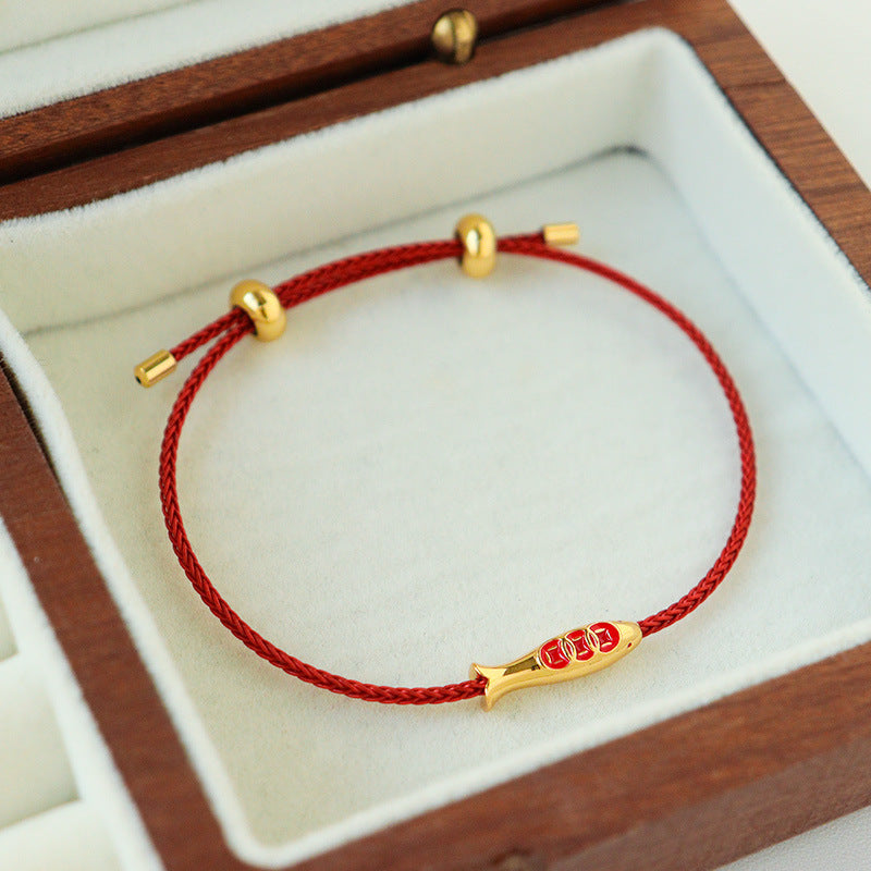 "Year after year" red rope bracelet