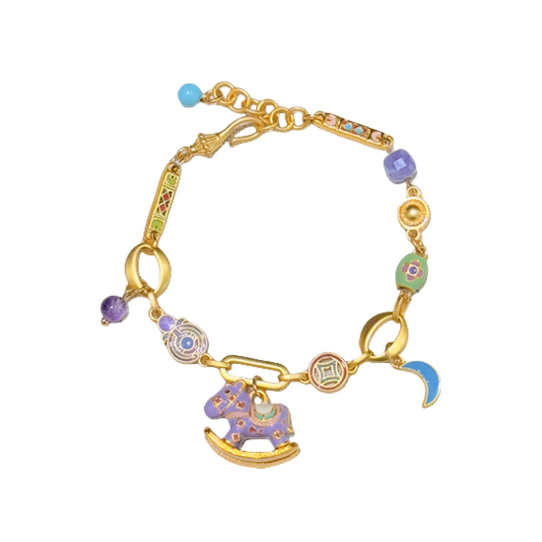 "Fairy Tale Overture" enamel pendant bracelet