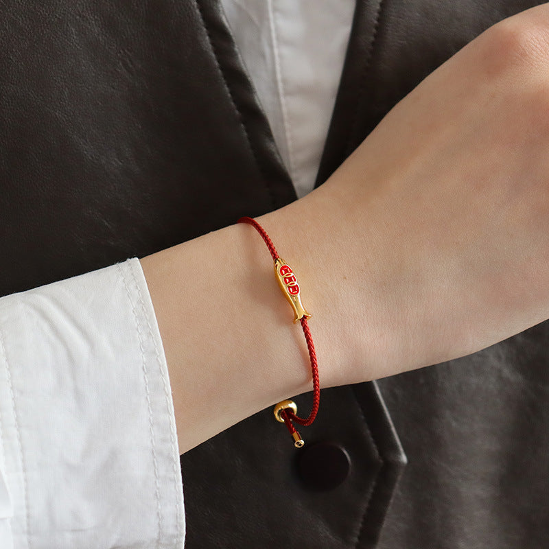 "Year after year" red rope bracelet